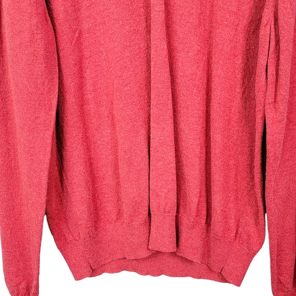 J. Crew Cotton Blend Vneck Soft Red Sweater Men's Size XL - Picture 8 of 10